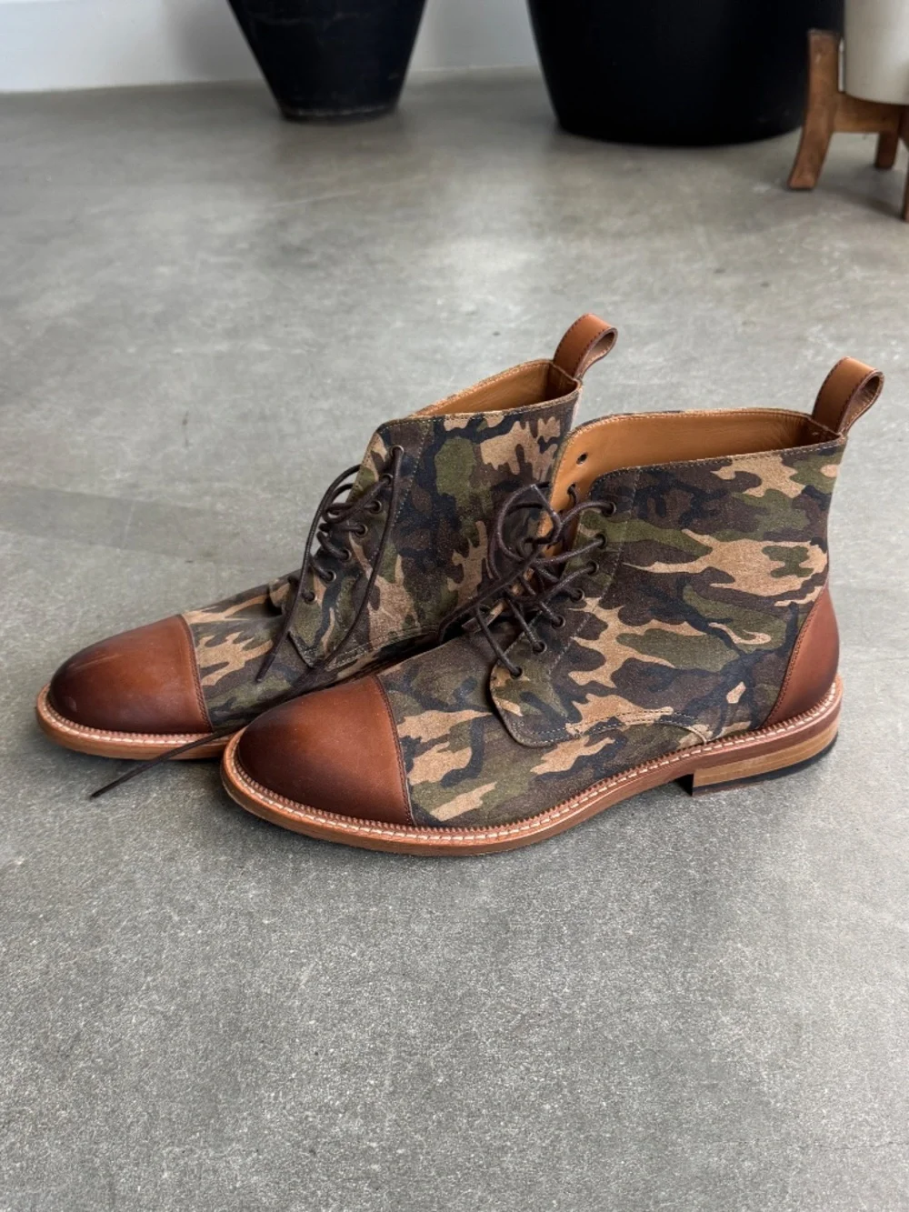 Camo Taft Jack Boots, Size 42